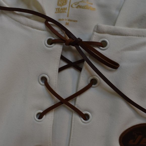 All-Sport Couture NFL Womens New York Jets Game-On Cream Hoodie New With Tags - Picture 4 of 4